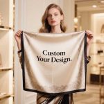 Custom big women digital printing satin pure silk scarf 90*90cm