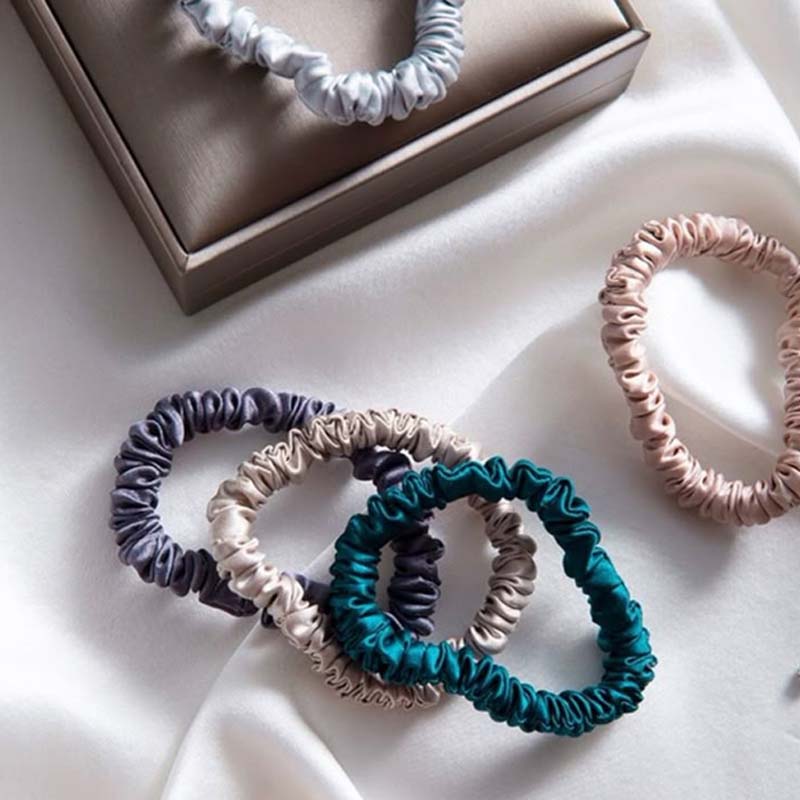 Cutom Silk Satin Scrunchie 19 Momme 6A Grade Organic