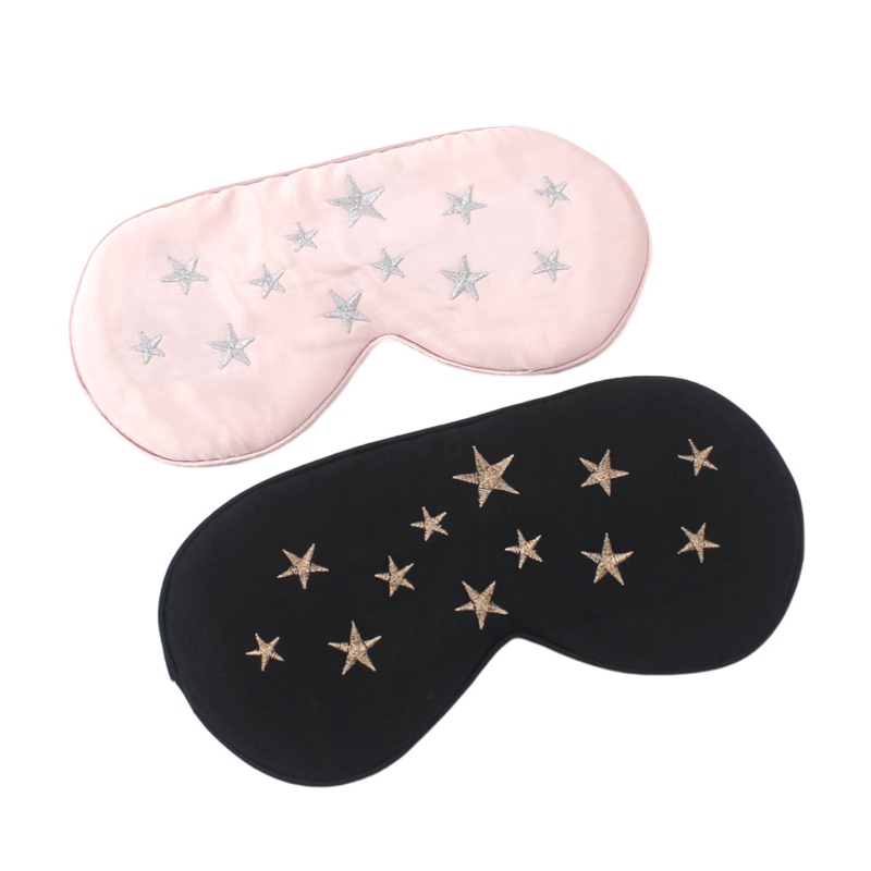 luxury silk sleeping eye mask with metal thread embroidery