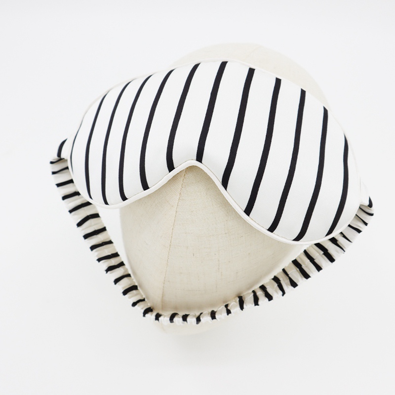 Wholesale Mulblerry silk sleeping eye mask with stripes print